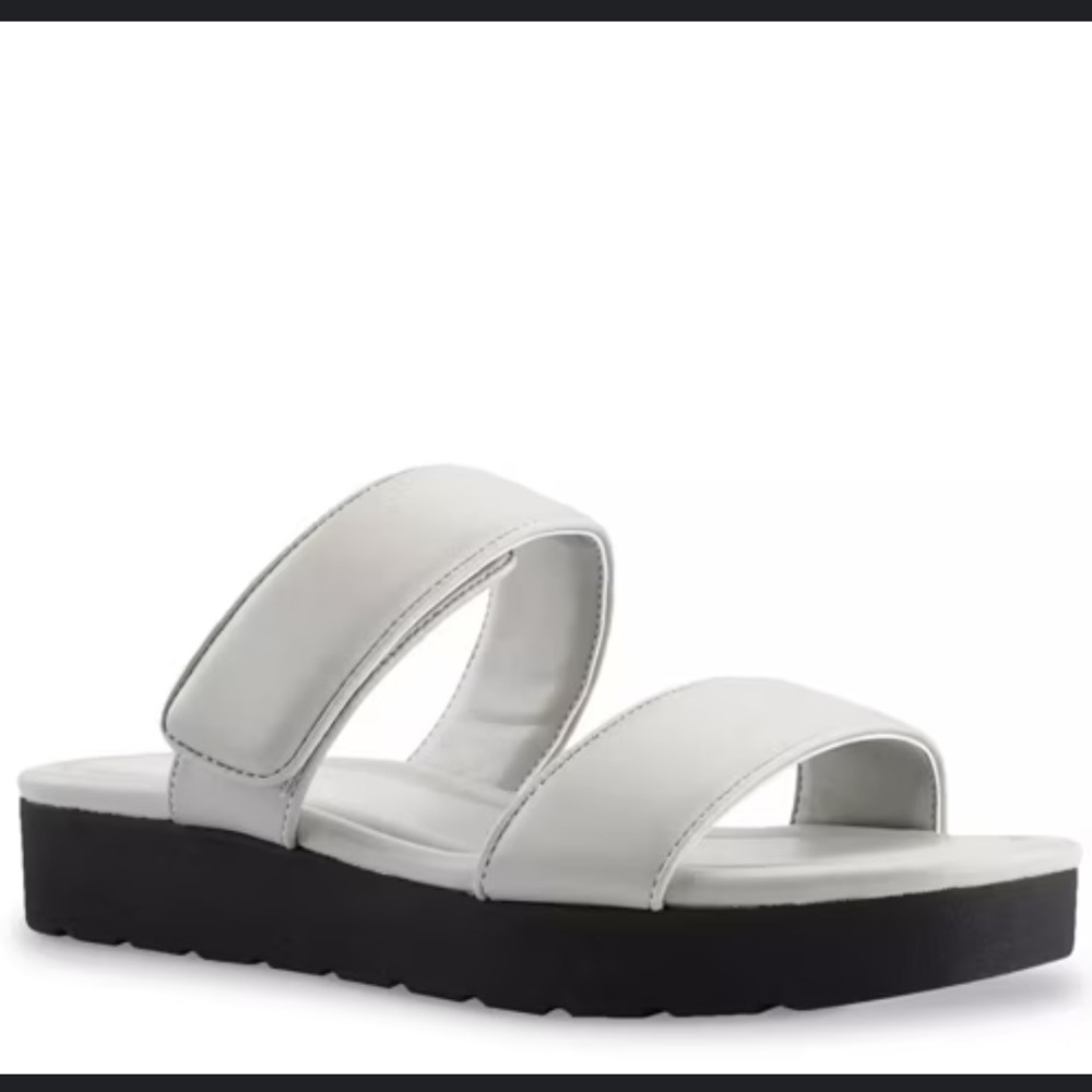 Marc Fisher White Kina Slide Sandals